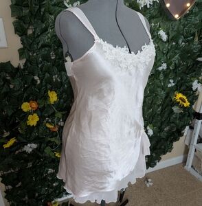 VTG Lace Trim Chiffon Satin Chemise